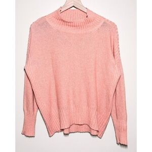 Anthropologie Angel Of The North Mock Neck Textured Knit Sweater Peach Size M